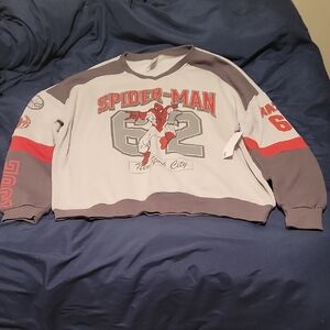 Marvel Spider-Man Gray and Red Women's Sweater